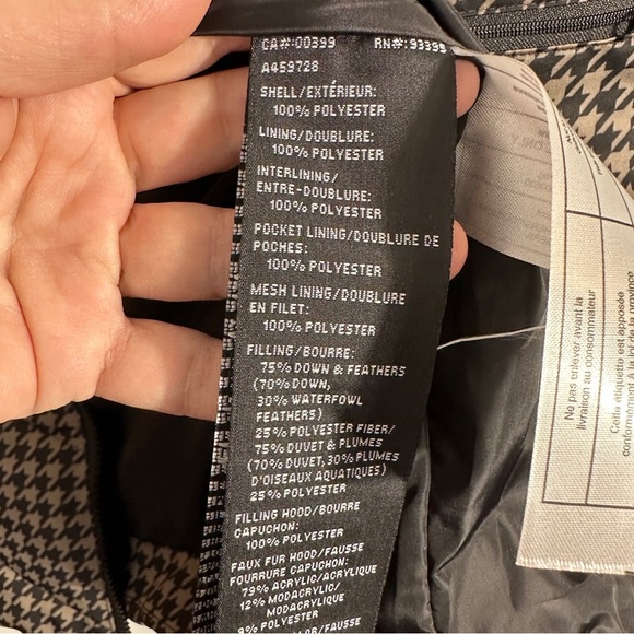 NEW Arctic Expedition houndstooth parka winter coat, size 1X, Hydradown, warm - Picture 11 of 16